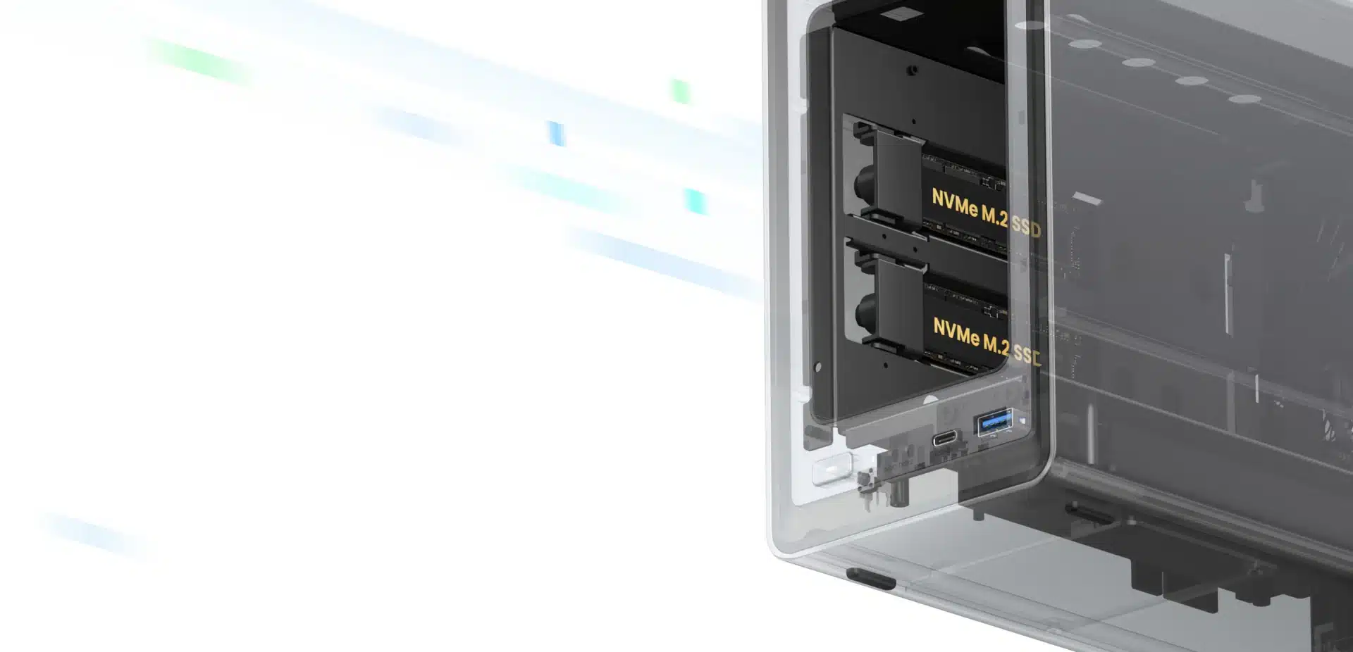 Deux emplacements SSD M.2 NVMe à l’intérieur du UGREEN DXP2800